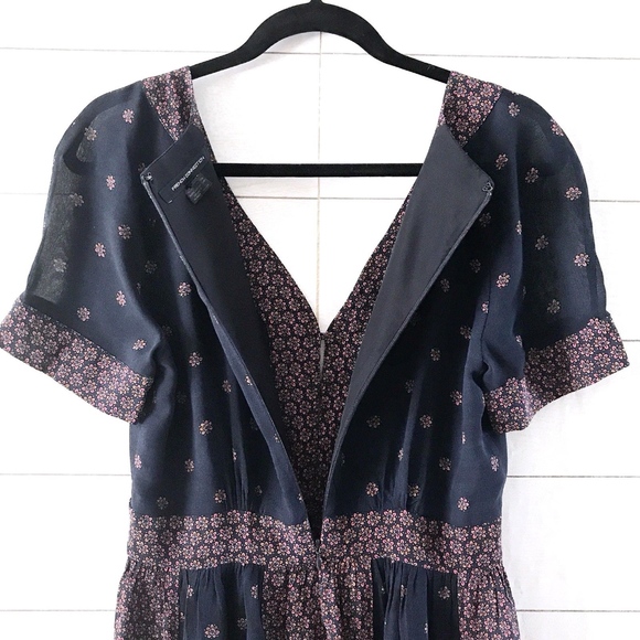 French Connection Blue Woodstock Georgette Dress - Picture 8 of 8